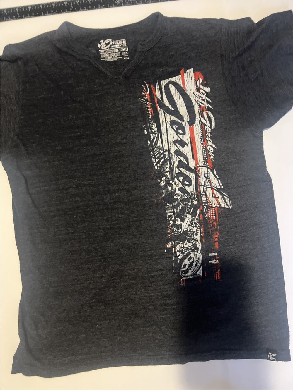 dark heather gray Chase Authentics Jeff Gordon NASCAR graphic t-shirt.
